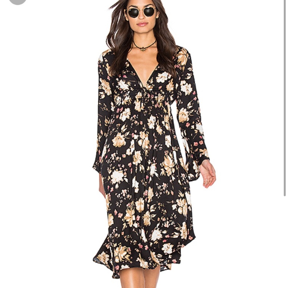 Some Days Lovin black floral midi